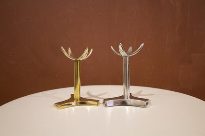 Brass Pedestal Claw Crystal Display Stand - Sphere Mineral Holder