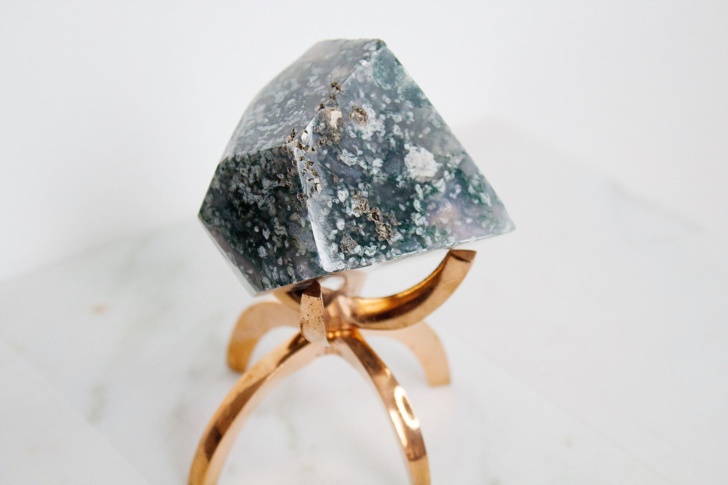 Green Moss Agate Crystal – Polished Boho Decor Accent