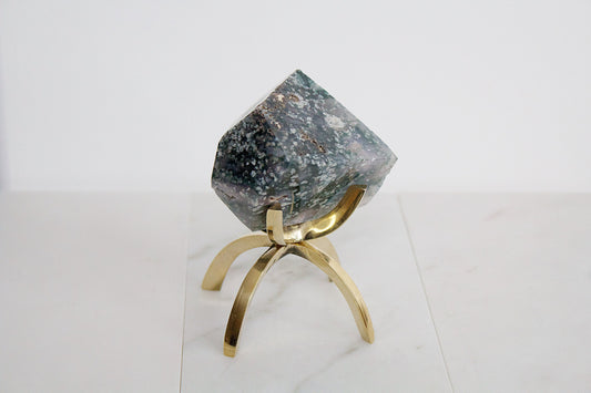 Green Moss Agate Crystal – Polished Boho Decor Accent