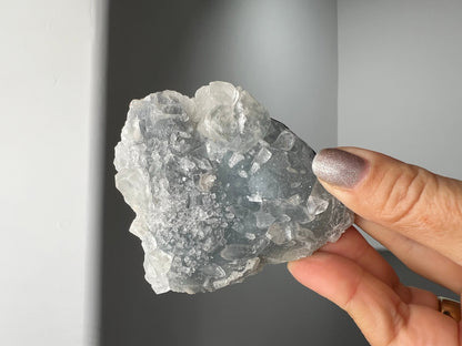 Apophyllite Quartz – White Crystal on Brass Claw Stand