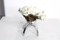 Heulandite & Apophyllite Crystal – Brass Claw Display
