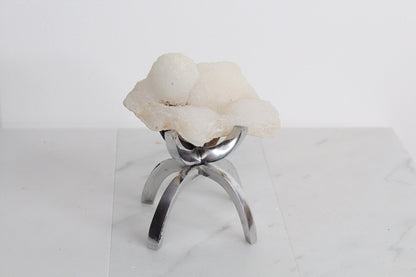 MM Quartz Crystal on Brass Stand – Unique Crystal Decor for Home