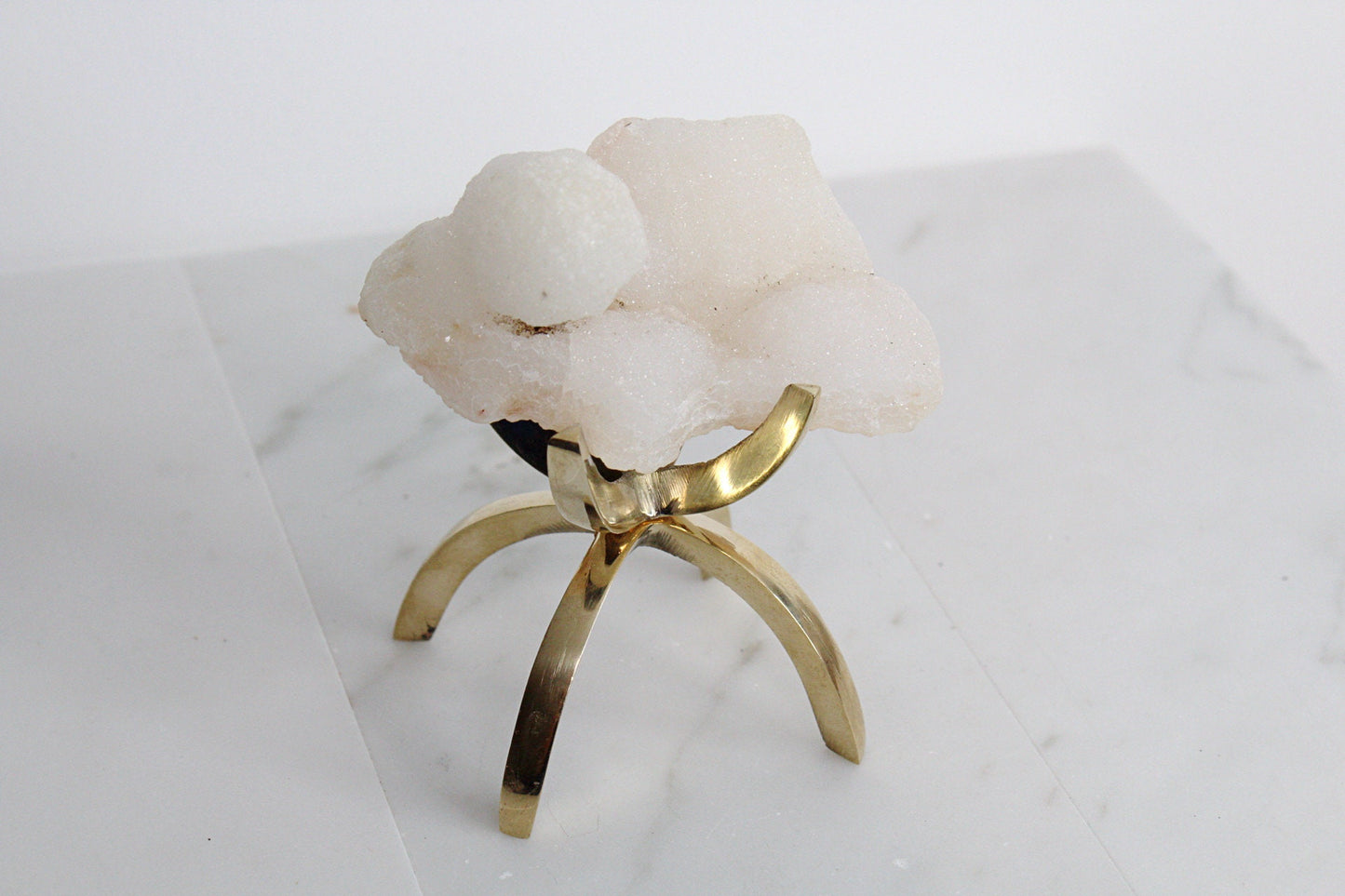 MM Quartz Crystal on Brass Stand – Unique Crystal Decor for Home