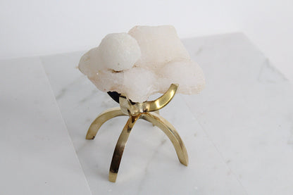 MM Quartz Crystal on Brass Stand – Unique Crystal Decor for Home