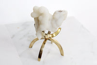 Modern White Crystal Decor with Brass Claw Stand: Chalcedony Quartz Mineral Boho Decor Accent Quartz Crystal Gift Minimal Brass Claw Stand Modern Crystal Decor with Brass Claw Stand: Chalcedony Quartz Mineral
Boho Crystal Display: Chalcedony Quartz