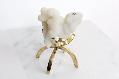 Modern White Crystal Decor with Brass Claw Stand: Chalcedony Quartz Mineral Boho Decor Accent Quartz Crystal Gift Minimal Brass Claw Stand Modern Crystal Decor with Brass Claw Stand: Chalcedony Quartz Mineral
Boho Crystal Display: Chalcedony Quartz
