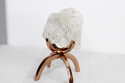Apophyllite Quartz – White Crystal on Brass Claw Stand