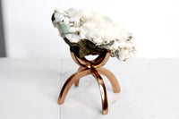 Heulandite & Apophyllite Crystal – Brass Claw Display