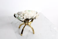 Heulandite & Apophyllite Crystal – Brass Claw Display