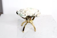 Heulandite & Apophyllite Crystal – Brass Claw Display