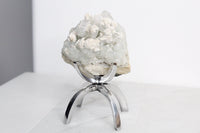 Apophyllite Okenite Quartz Crystal – Boho Decor on Brass Claw Stand