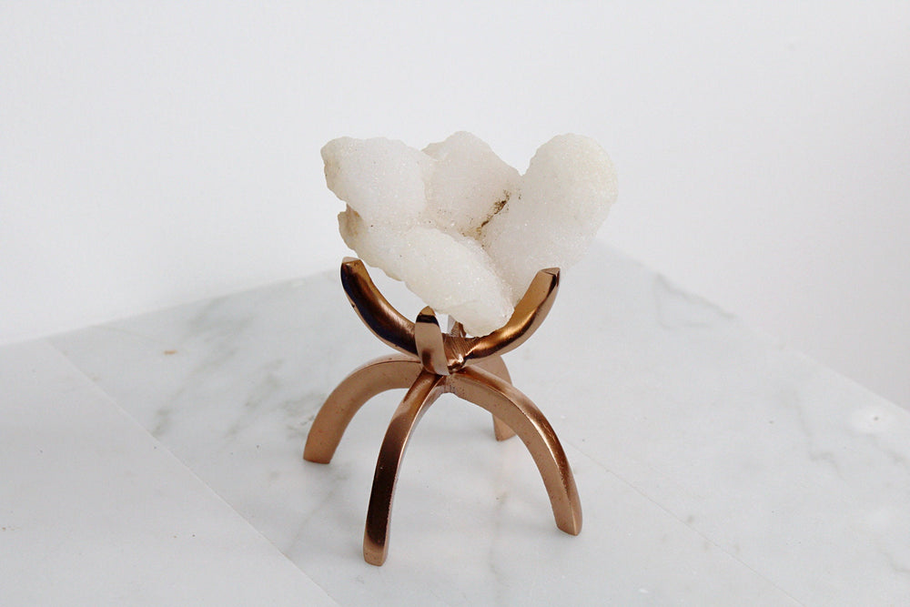 MM Quartz Crystal on Brass Stand – Unique Crystal Decor for Home