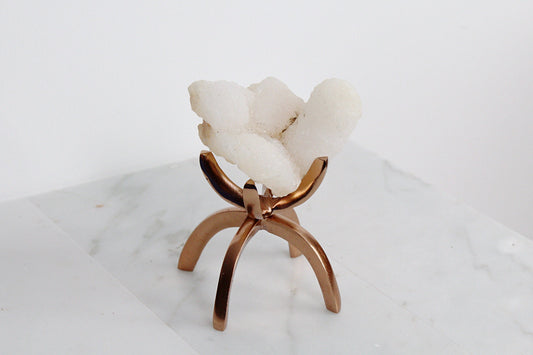 MM Quartz Crystal on Brass Stand – Unique Crystal Decor for Home