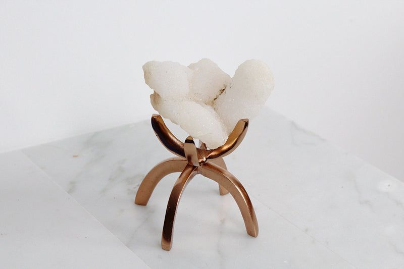 MM Quartz Crystal on Brass Stand – Unique Crystal Decor for Home