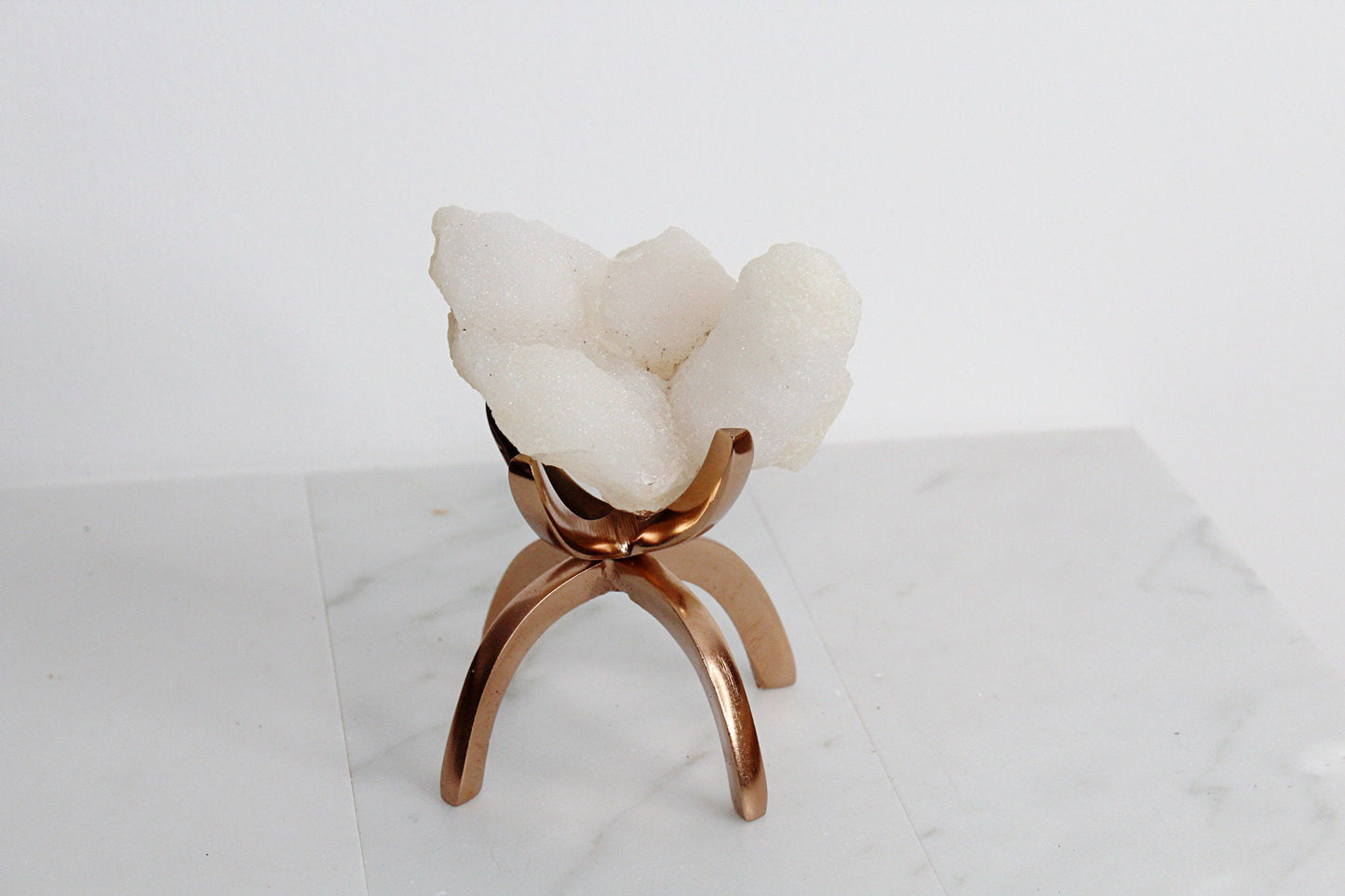 MM Quartz Crystal on Brass Stand – Unique Crystal Decor for Home