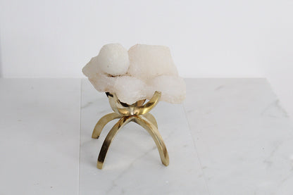 MM Quartz Crystal on Brass Stand – Unique Crystal Decor for Home
