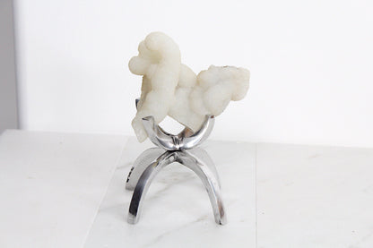 Modern White Crystal Decor with Silver Claw Stand: Chalcedony Quartz Mineral Boho Decor Accent Quartz Crystal Gift Minimal Silver Claw Stand Modern Crystal Decor with Silver Claw Stand Chalcedony Quartz Mineral
Boho Crystal Display: Chalcedony Quartz