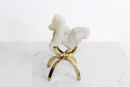 Modern White Crystal Decor with Brass Claw Stand: Chalcedony Quartz Mineral Boho Decor Accent Quartz Crystal Gift Minimal Brass Claw Stand Modern Crystal Decor with Brass Claw Stand: Chalcedony Quartz Mineral
Boho Crystal Display: Chalcedony Quartz