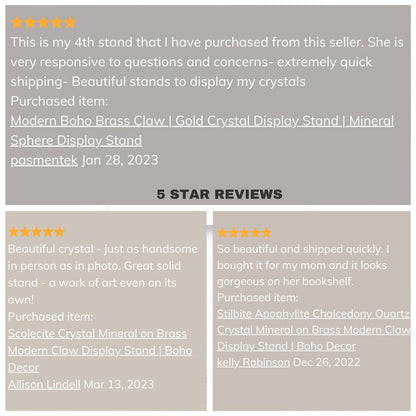 MM Quartz Crystal on Brass Stand – Unique Crystal Decor for Home