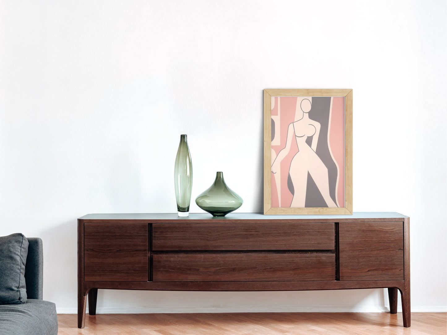 Modern Feminine Aesthetic Wall Art Decor Pink Neutral Colored Framed Art Print Woman Body Outline Art Matisse Art Print Neutral Minimal Art body outline art woman body painting pink feminine art feminine wall decor matisse art print pink art print