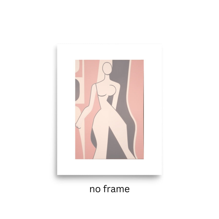 Modern Feminine Aesthetic Wall Art Decor Pink Neutral Colored Framed Art Print Woman Body Outline Art Matisse Art Print Neutral Minimal Art body outline art woman body painting pink feminine art feminine wall decor matisse art print pink art print