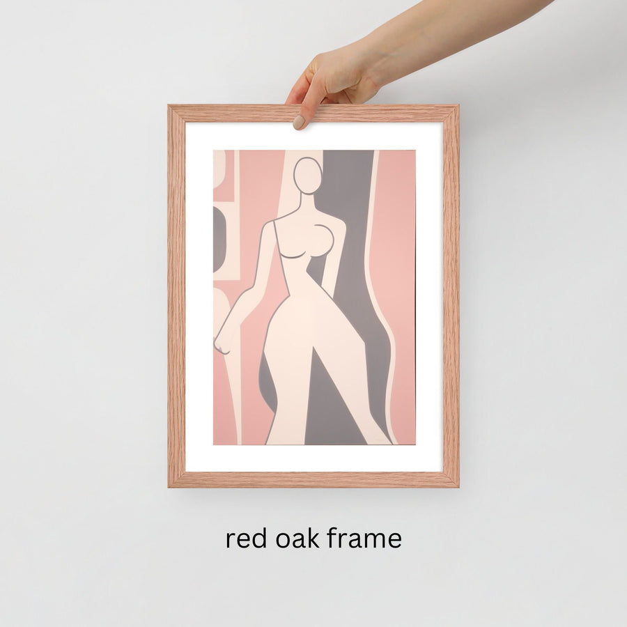 Modern Feminine Aesthetic Wall Art Decor Pink Neutral Colored Framed Art Print Woman Body Outline Art Matisse Art Print Neutral Minimal Art body outline art woman body painting pink feminine art feminine wall decor matisse art print pink art print