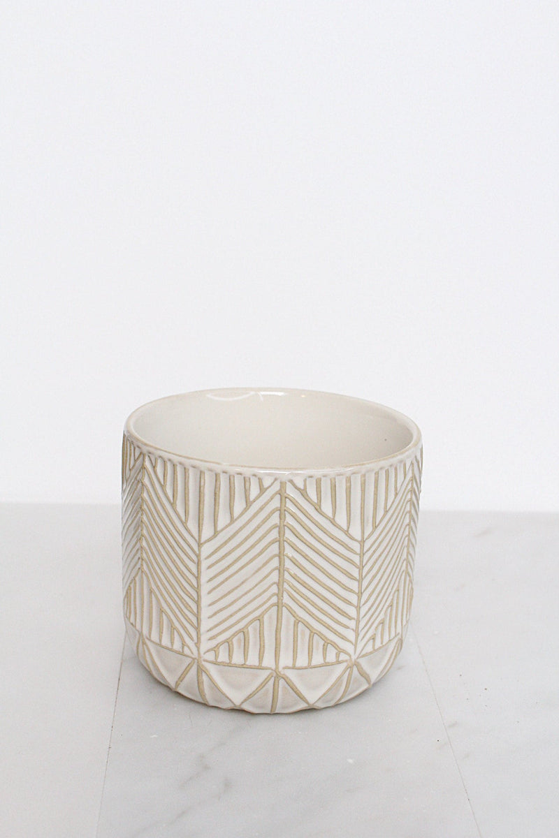 Boho Chevron Pattern Pottery Neutral Ivory Modern Pot Minimal Planter Indoor Plant Home Decor Flower Decorative Vase Wedding Elegant Style