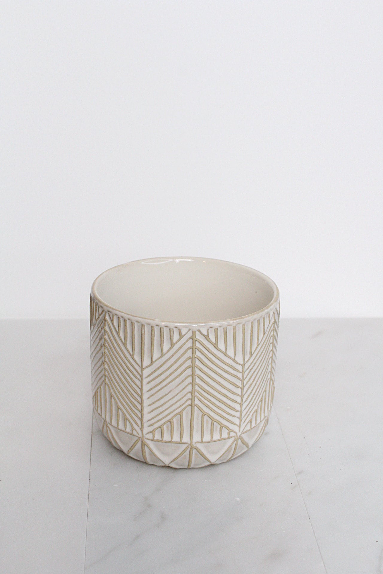 Boho Chevron Pattern Pottery Neutral Ivory Modern Pot Minimal Planter Indoor Plant Home Decor Flower Decorative Vase Wedding Elegant Style
