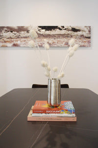 Silver Metallic Vase Antique Finish Vase for Branches Modern Vase Floral Arrangement Organic Vessel Distressed Texture Wabi Sabi Aesthetic