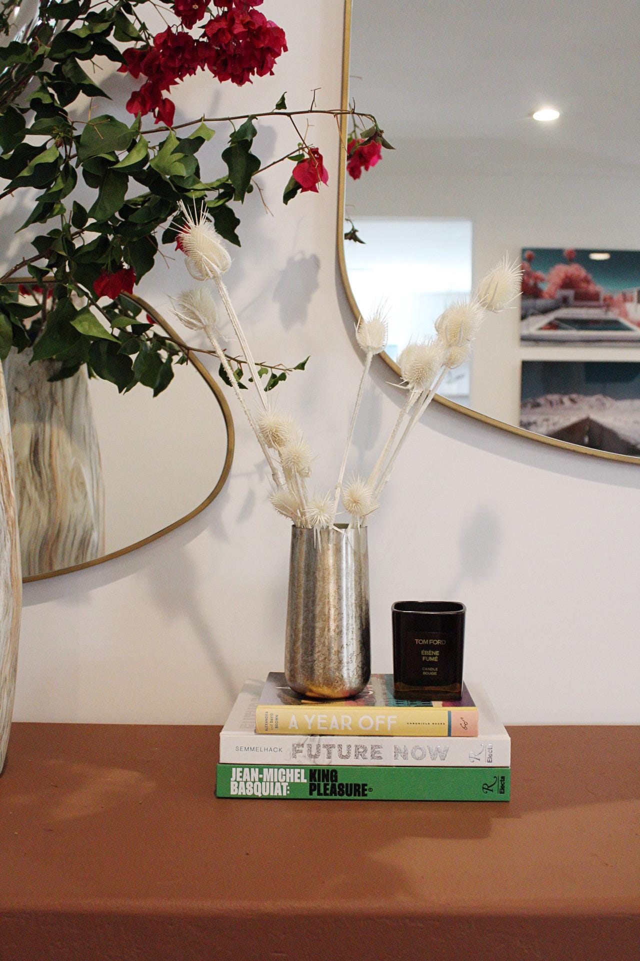 Silver Metallic Vase Antique Finish Vase for Branches Modern Vase Floral Arrangement Organic Vessel Distressed Texture Wabi Sabi Aesthetic