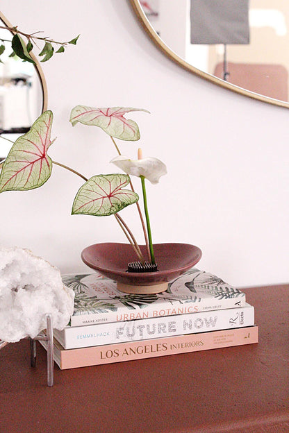 Ikebana Bowl Japanese Flower Vase Purple Ceramic Vase Modern Home Decor Minimalist Vase Zen Home Decor Meditation Room Decor Flower Arrangement Vase Wedding Gift Mothers Day Gift