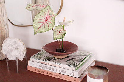 Ikebana Bowl Japanese Flower Vase Purple Ceramic Vase Modern Home Decor Minimalist Vase Zen Home Decor Meditation Room Decor Flower Arrangement Vase Wedding Gift Mothers Day Gift