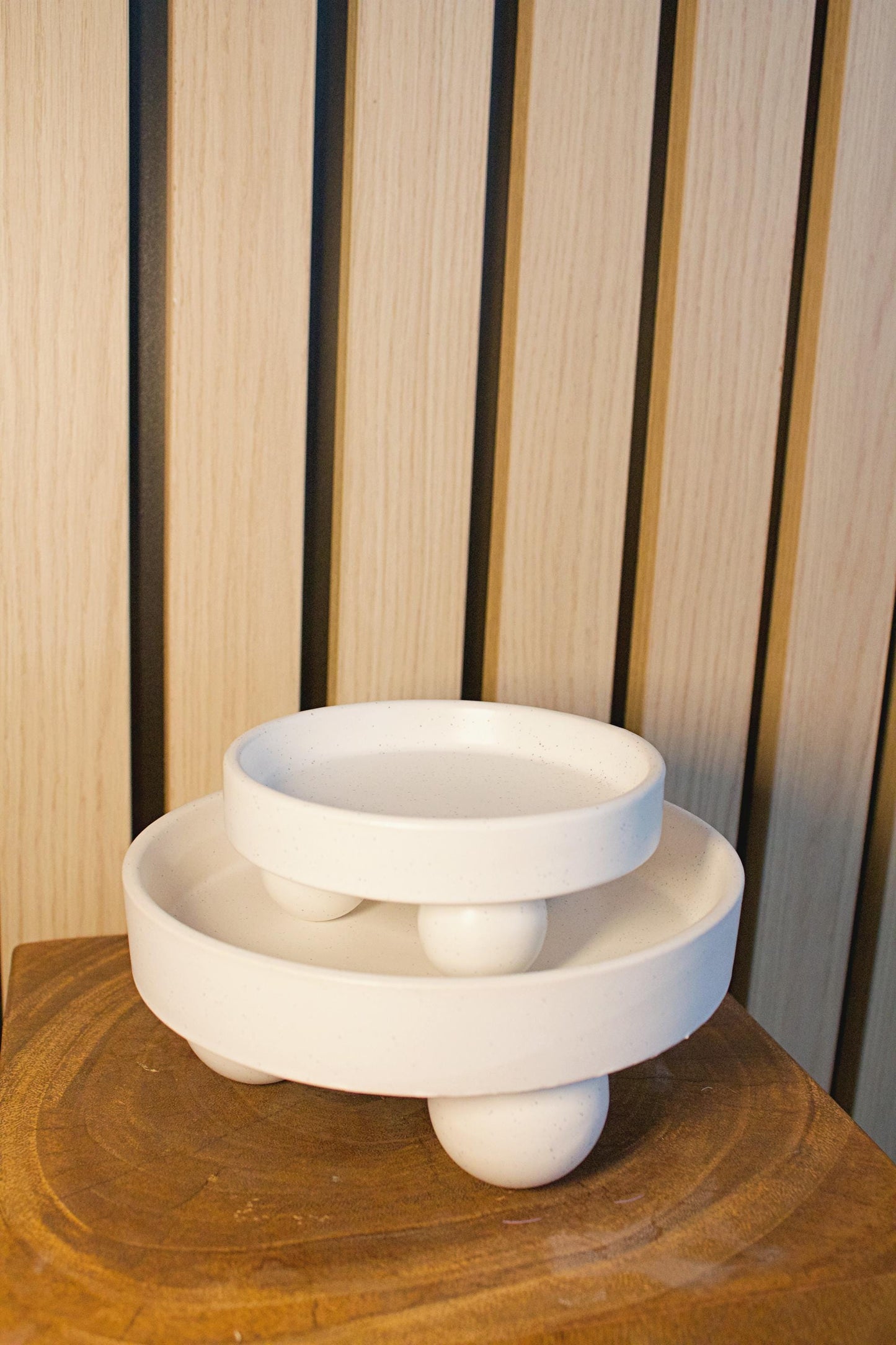 Small White Ceramic Plant Saucer – Indoor Tray Riser, Modern Decor
