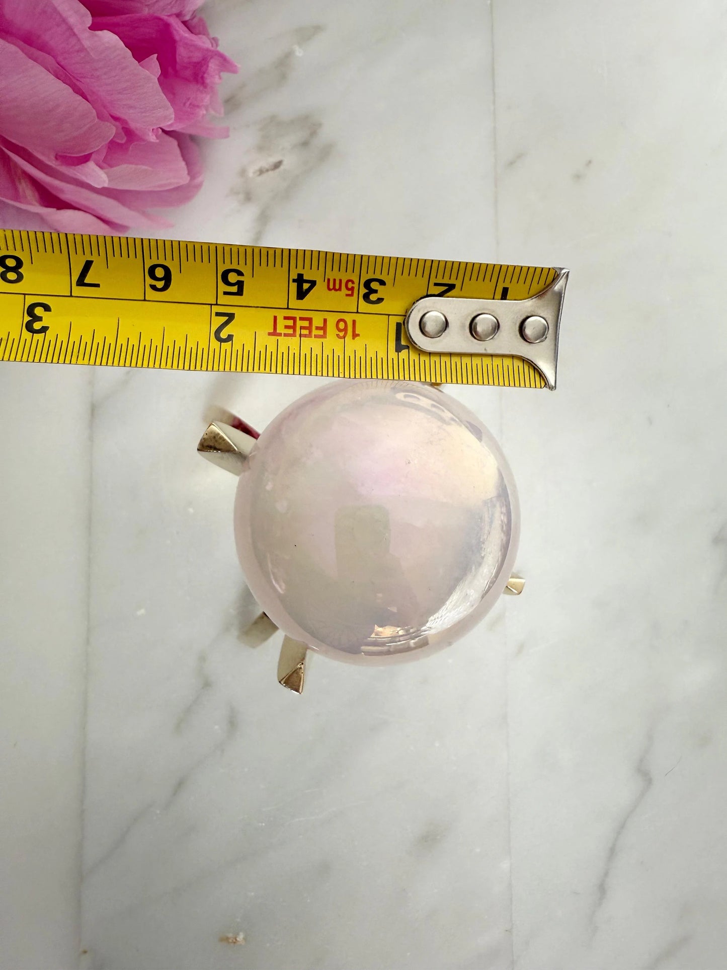 Angel Aura Rose Quartz Sphere Set – Pink Crystal Home Decor