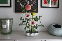 Powder Blue Ikebana Bowl – Modern Coastal Flower Arrangement