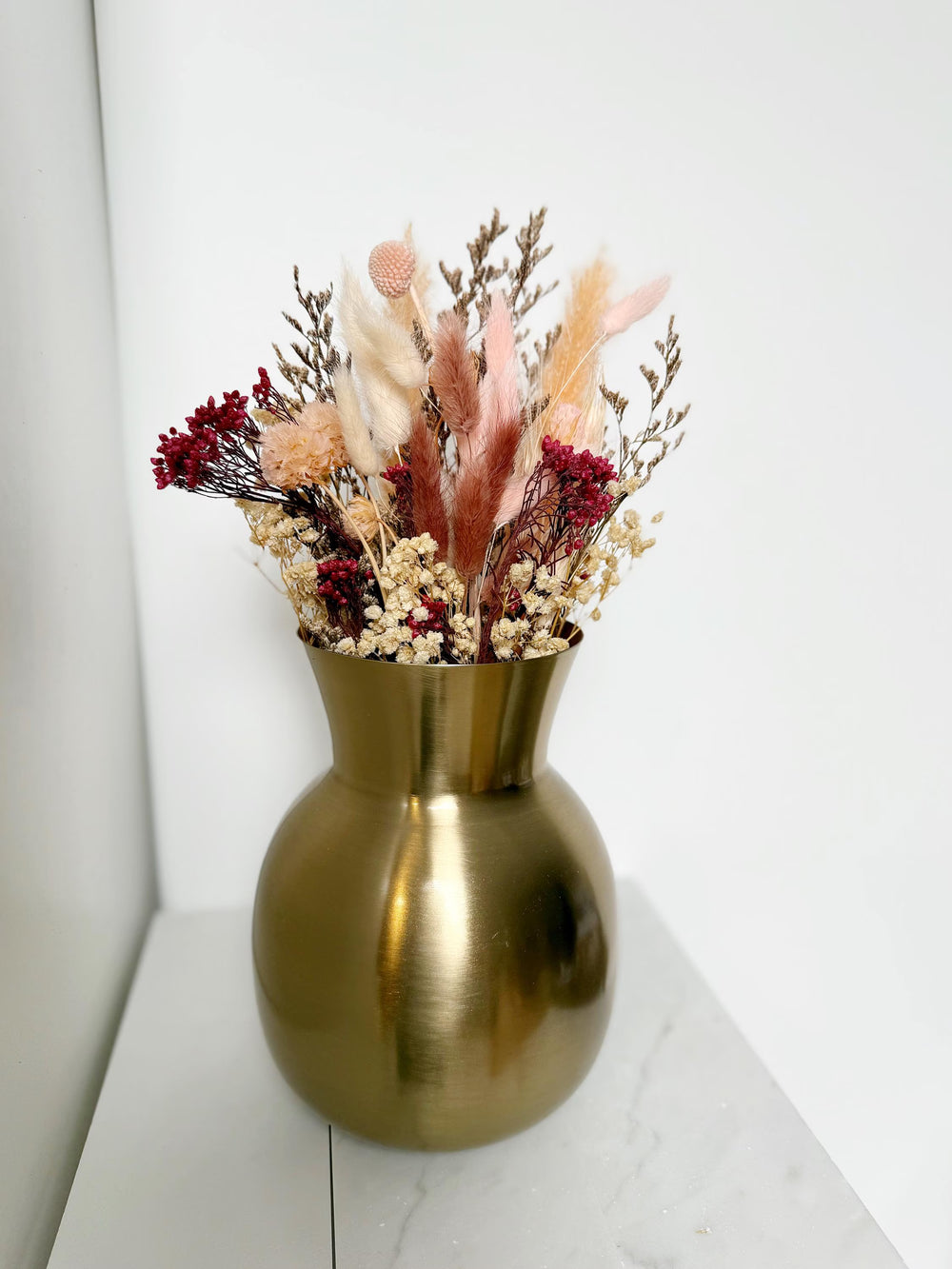 Modern Gold Metal Vase – Round Flower Container