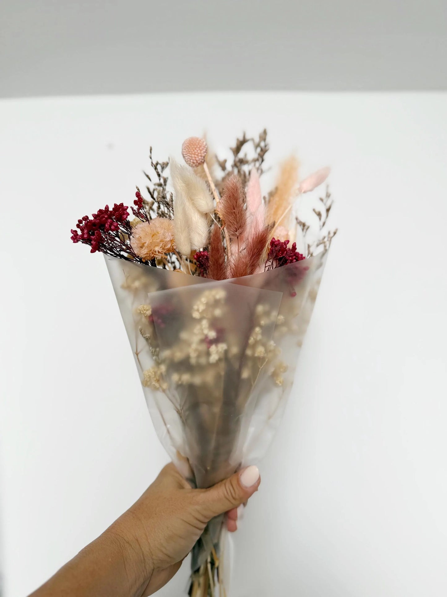 Dried Flower Bouquet – Blush Pink Wedding Centerpiece