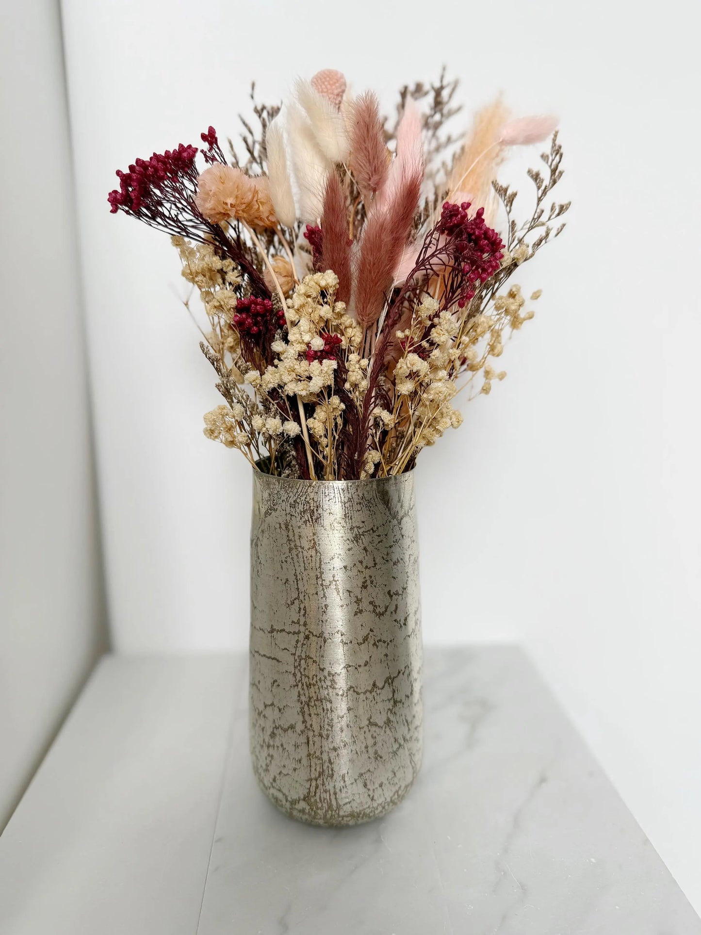 Dried Flower Bouquet – Blush Pink Wedding Centerpiece