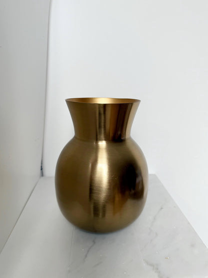 Modern Gold Metal Vase – Round Flower Container