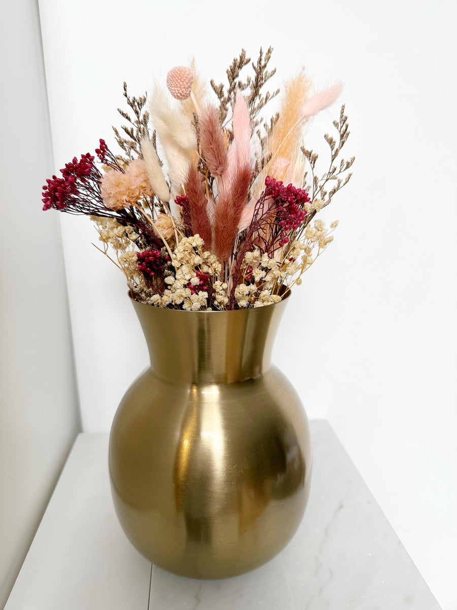Modern Gold Metal Vase – Round Flower Container
