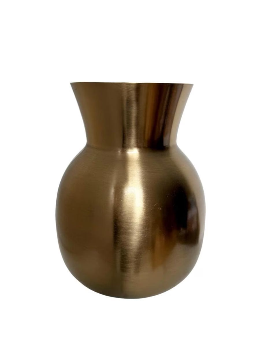 Modern Gold Metal Vase – Round Flower Container