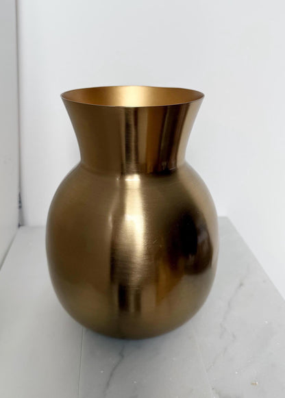 Modern Gold Metal Vase – Round Flower Container