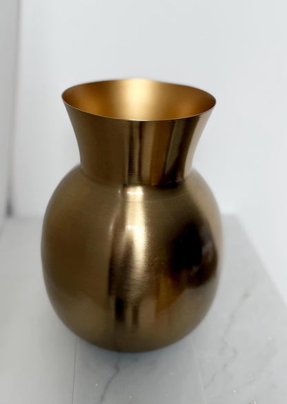 Modern Gold Metal Vase – Round Flower Container