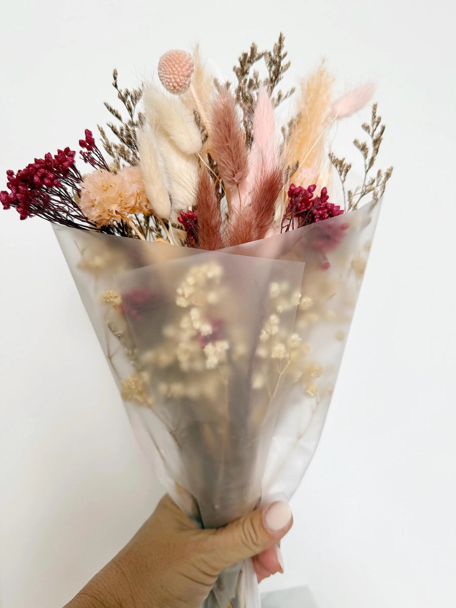 Dried Flower Bouquet – Blush Pink Wedding Centerpiece
