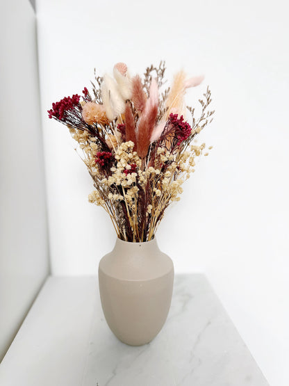 Modern Beige Metal Vase – Minimalist Round Matte Finish Table Decor