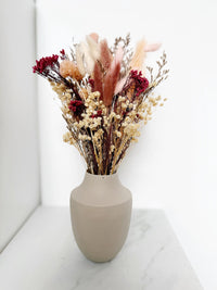 Modern Beige Metal Vase – Minimalist Round Matte Finish Table Decor