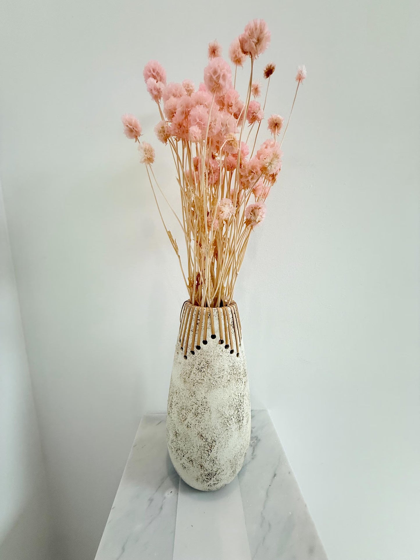 Pink Scabiosa Stellata – Dried Flower Arrangement