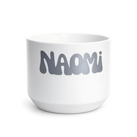Personalized Ceramic Planter - Small White Succulent Pot for Desk