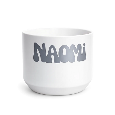 Personalized Ceramic Planter - Small White Succulent Pot for Desk