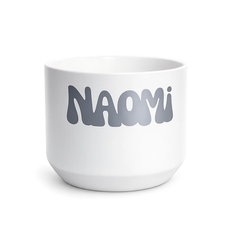 Personalized Ceramic Planter - Small White Succulent Pot for Desk